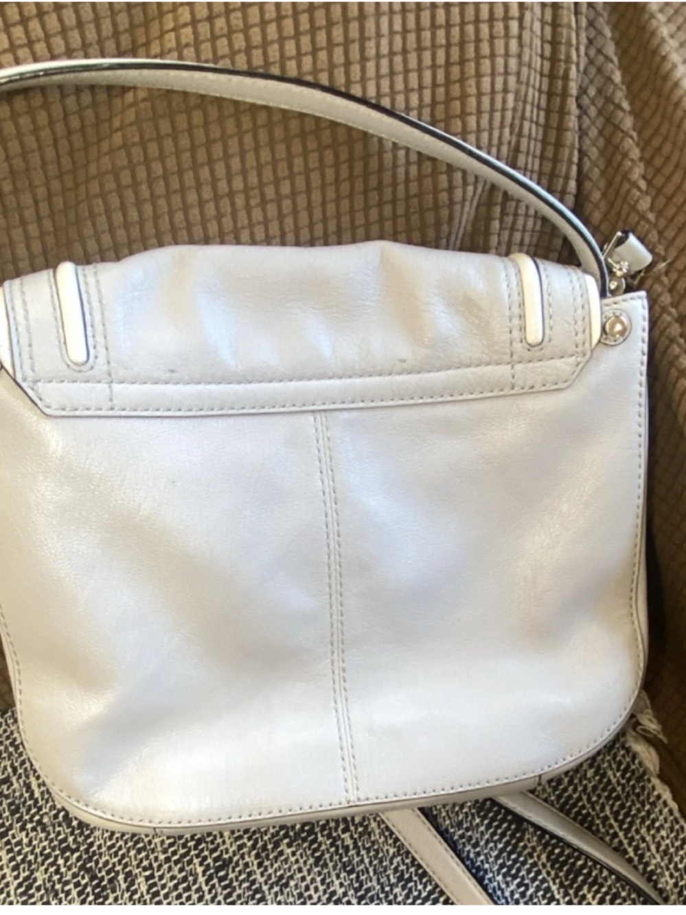Kate Spade New York Light Gray Shoulder Bag with Tassel and Adjustable Strap - Picture 15 of 15
